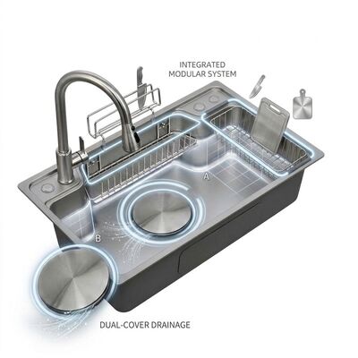 Bon prix 30 Inch Farmhouse Apron Front Single Bowl Kitchen Sink SUS304 16 Gauge Handmade en ligne