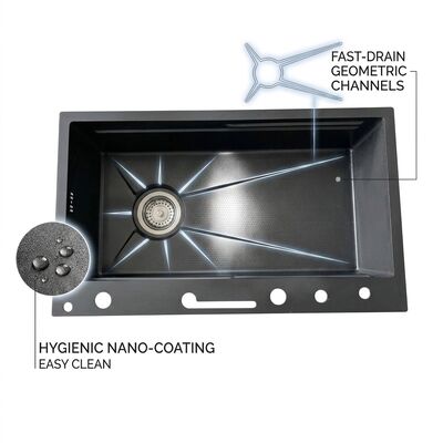 Qualité 33 Inch Corner Kitchen Sink Double Bowl SUS304 18 Gauge Space Saving Handmade usine