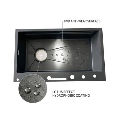 Bon prix 33 Inch Undermount Double Bowl Kitchen Sink 16 Gauge with Soap Dispenser SUS304 en ligne