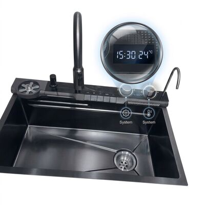 Bon prix 32 Inch PVD Gunmetal Undermount Single Bowl Kitchen Sink 16 Gauge with Cutting Board en ligne