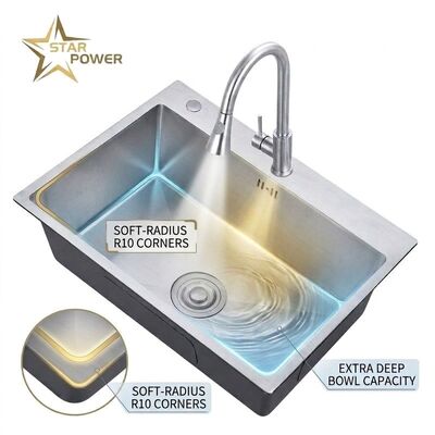 Bon prix 25 Inch Laundry Utility Sink SUS304 20 Gauge Deep Basin with Faucet Assembly en ligne