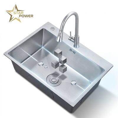 Bon prix 24 Inch Undermount Single Bowl Kitchen Sink SUS304 18 Gauge with Nano Coating en ligne