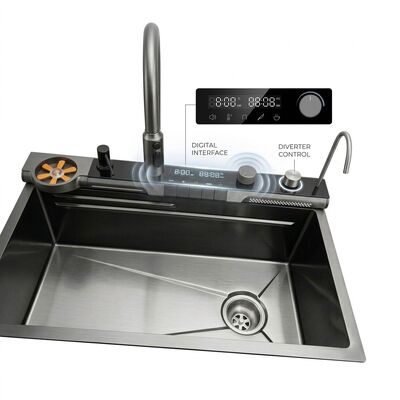Bon prix 32 Inch Drop-In Double Bowl Kitchen Sink SUS304 20 Gauge with Glass Cover en ligne