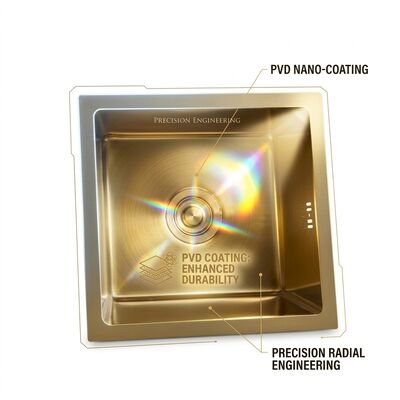 Bon prix 22 Inch PVD Gold Undermount Single Bowl Kitchen Sink 16 Gauge with Cutting Board en ligne