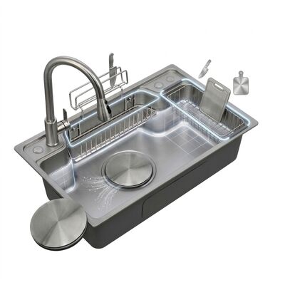 Qualité 30 Inch Farmhouse Apron Front Double Bowl Kitchen Sink 60/40 16 Gauge with Bottom Grids usine